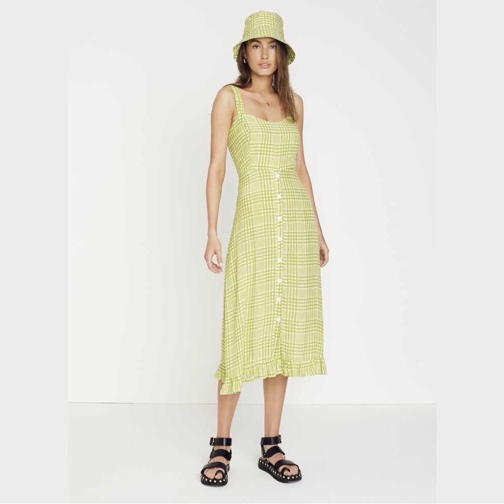 NWT Faithfull the brand Yasmin midi dress in Djerra Check